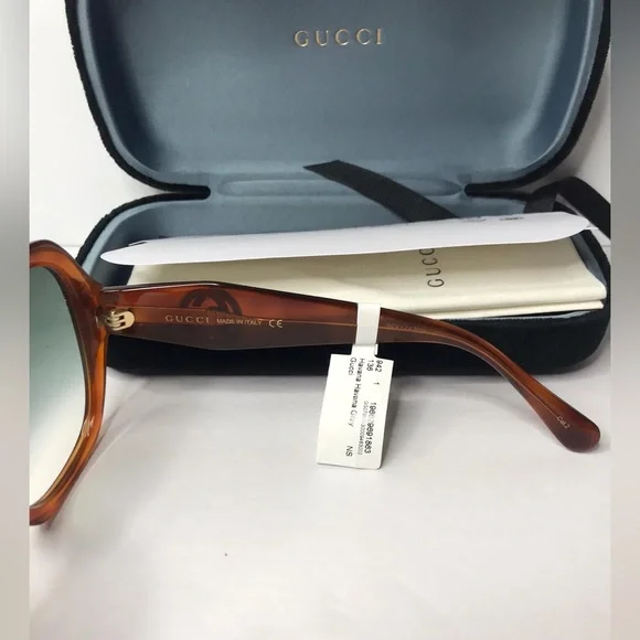 Gucci GG0796S Sunglasses Women Havana Geometric 56mm New 100  display picture 3